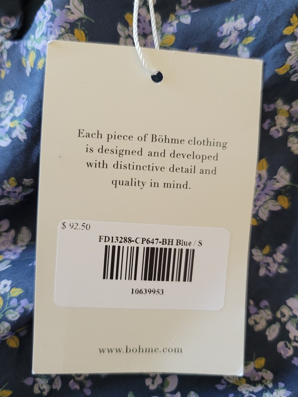 NWT Bohme Baylor Floral Maxi Dress in Blue S Peasant Cottagecore - Picture 10 of 10